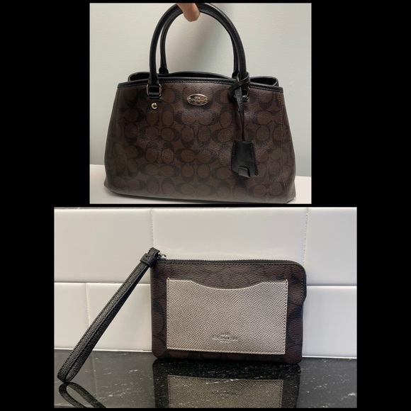 Coach Margot Carryall & Matching Wristlet - Picture 1 of 16